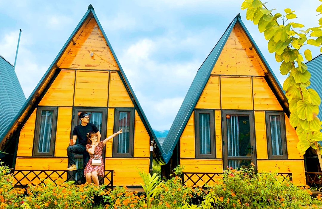 bungalow tam giác homestay Bình Huy tại Mộc Châu